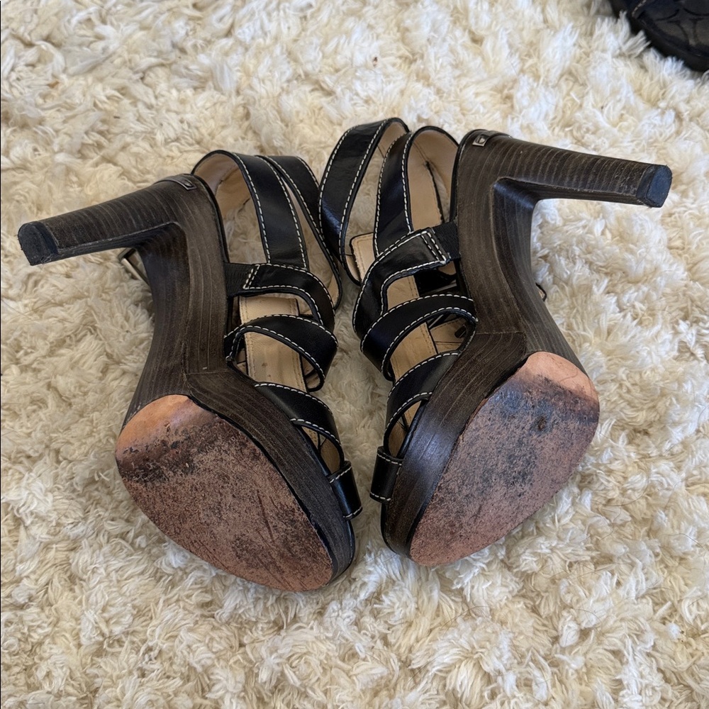 COACH Stefanie Buckle Gladiator HEEL PUMP Black Light Use Size 7 B - Picture 14 of 16
